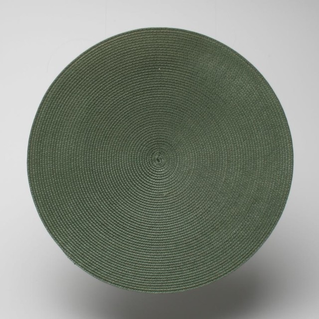 Round Woven Placemat in Olive Set of 4 contemporaryplacemats