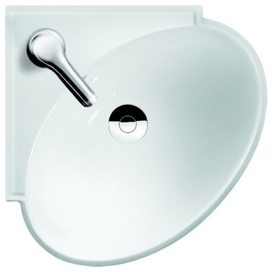 Round Ceramic Corner Bathroom Sink Contemporary Bathroom Sinks by