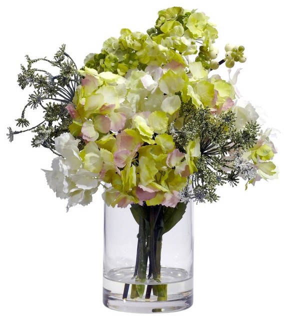 Hydrangea Silk Flower Arrangement Contemporary Artificial Flower