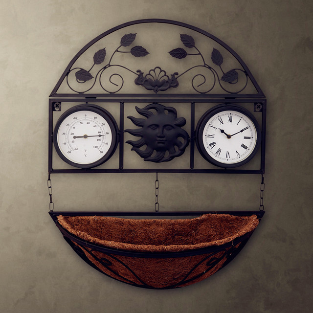 Classical Country Style Hygrometer Wall Clock Fashion Rustic Wall