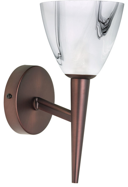 Oil Brushed Bronze Wall Lamp White Black Marble Glass - Modern - Wall Lighting - by Eager House