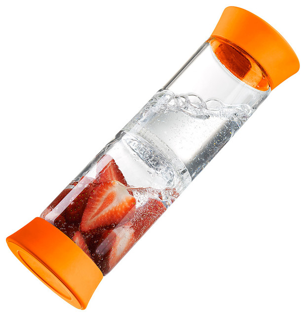 Orange Glass Flip Infuser Contemporary Tea Infusers And Strainers