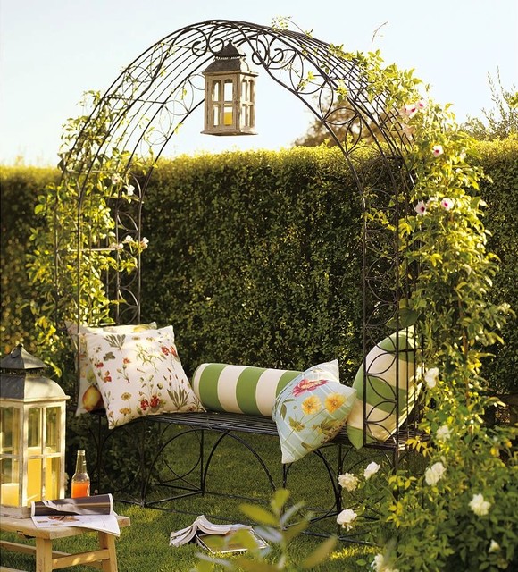 Garden Trellis Bench - Traditional - Pergolas Arbors And Trellises - by