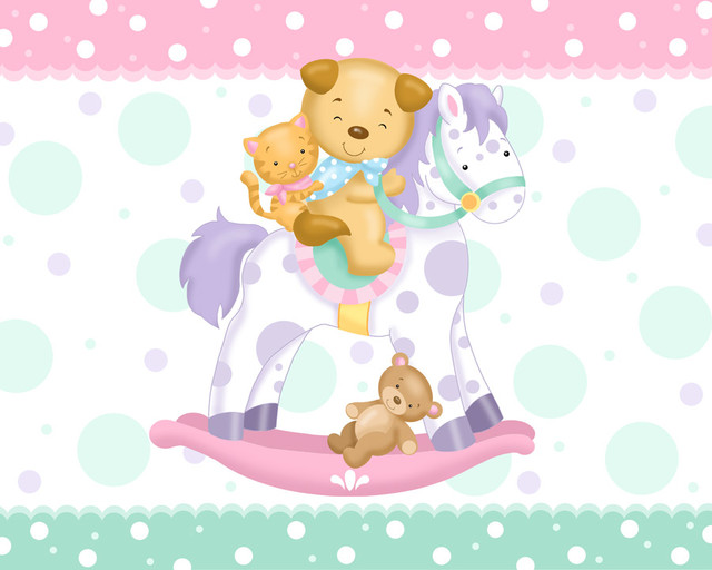 Rocking Horse Wall Mural - Contemporary - Wallpaper