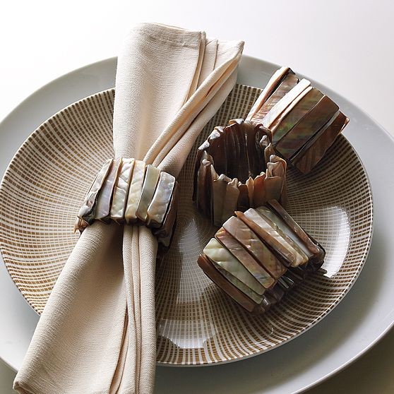Rail Shell Napkin Ring Modern Napkin Rings