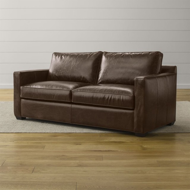 Davis Leather Queen Sleeper Sofa Contemporary Sofas And Sectionals