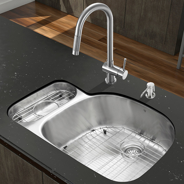... Stainless Steel Kitchen Sink and Faucet Set - Modern - Kitchen Sinks