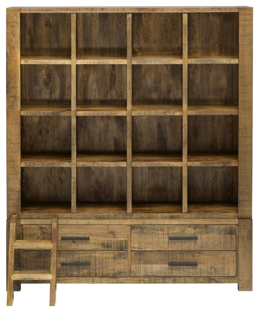 Titan Bookcase/Library Unit Rustic Bookcases by Domayne Online