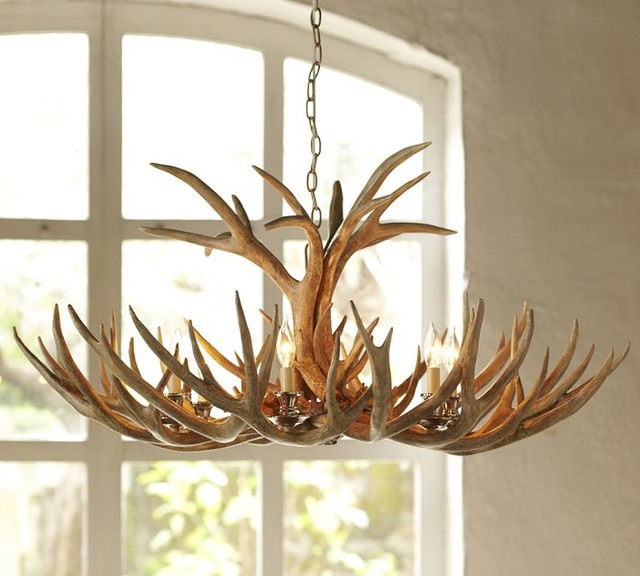 Faux Antler Chandelier Eclectic Chandeliers by Pottery Barn