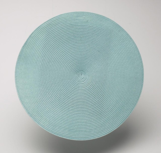 Round Woven Placemat in Light Aqua Set of 4 Contemporary