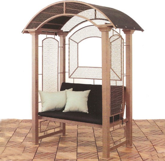 Hideaway Bench Gazebo Eclectic Gazebos atlanta by Iron Accents