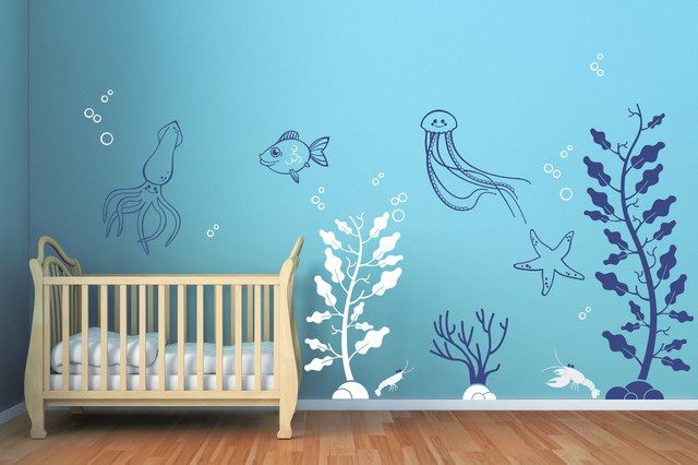 Underwater wall decals contemporary-wall-decals