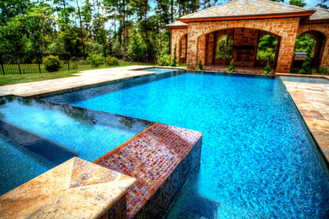 rectangle pool waterfall