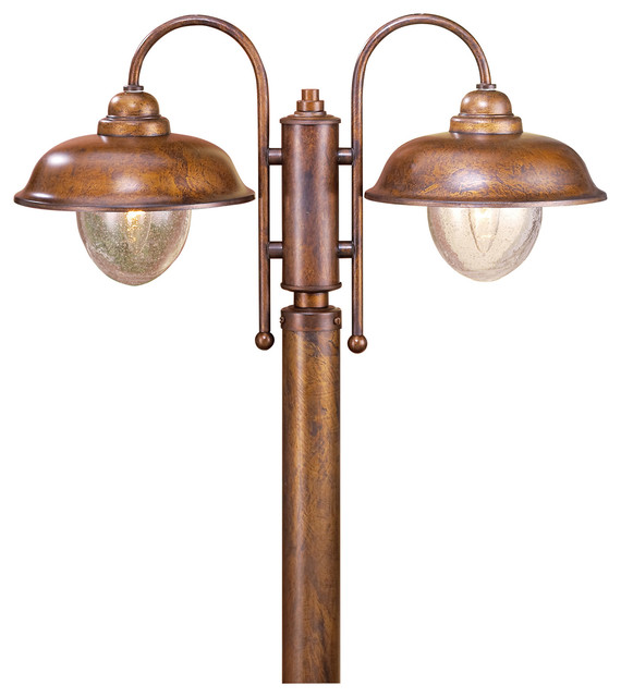 Abigail 2Arm Outdoor Pole Lamp Head Traditional Post Lights by Lustrarte Lighting USA