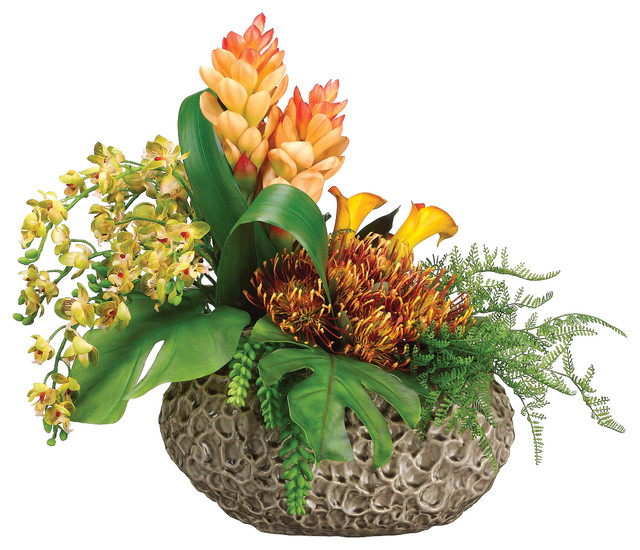 Orchid, Protea, Calla Lily and Ginger Arrangement Tropical