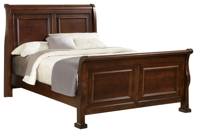 Vaughan Bassett Reflections Collection Eastern King Sleigh Bed Dark Cherry Traditional