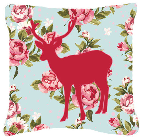 deer shabby chic blue roses fabric decorative pillow deer shabby chic blue roses fabric decorative pillow