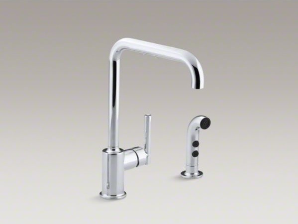 KOHLER Purist(R) two-hole kitchen sink faucet with 8