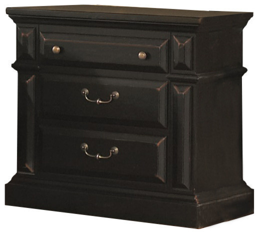 Torreon Night Stand, Antique Black - Rustic - Nightstands And Bedside ...