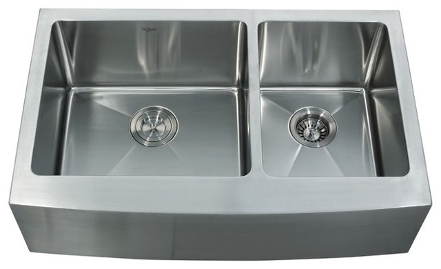 kraus stainless steel farmhouse kitchen sink