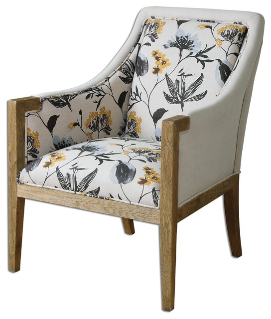 Uttermost Floral Curran Armchair Farmhouse Armchairs And Accent Chairs by Uttermost