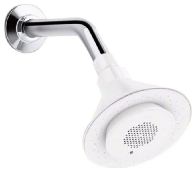 Kohler Moxie Series 2.5gpm Shower Head and Speaker, White Contemporary Showerheads And Body