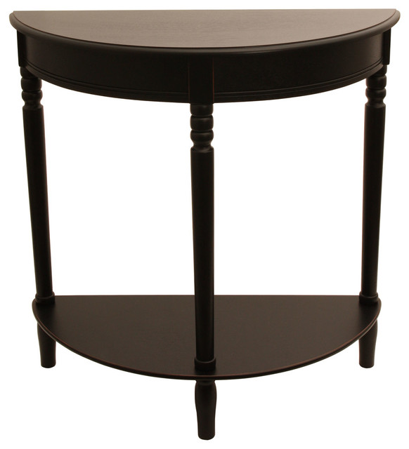 Simplicity Half Round Accent Table, Black Contemporary Side Tables