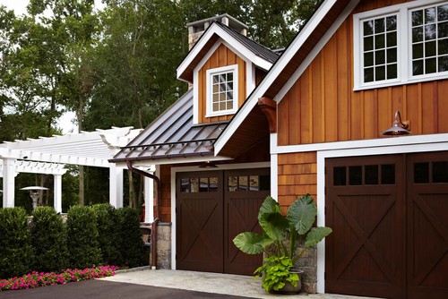 Brown garage doors are a great neutral, especially in Yankton, SD