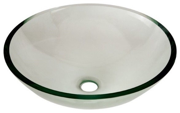 Pegasus SF-02 Round Glass Vessel Sink in Clear contemporary-bathroom ...