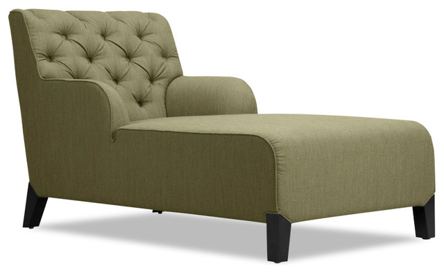 Southwark Green Chaise Longue Armchair - Modern - Indoor Chaise Lounge