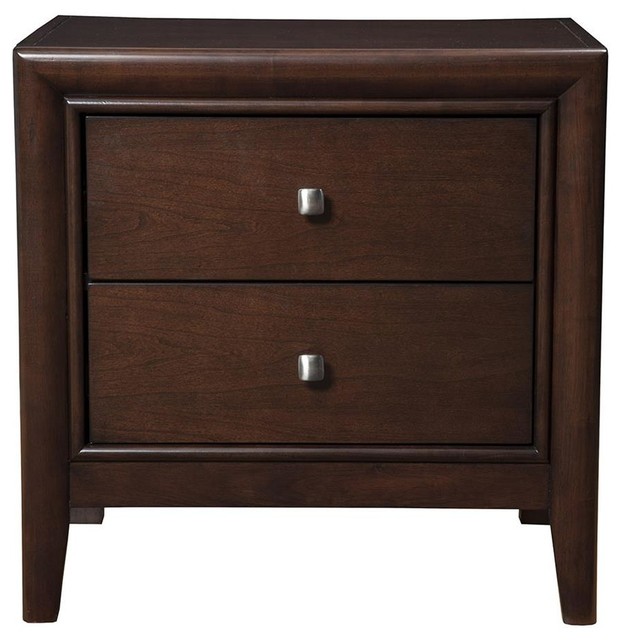 2Drawer Nightstand in Espresso Finish Contemporary Nightstands And