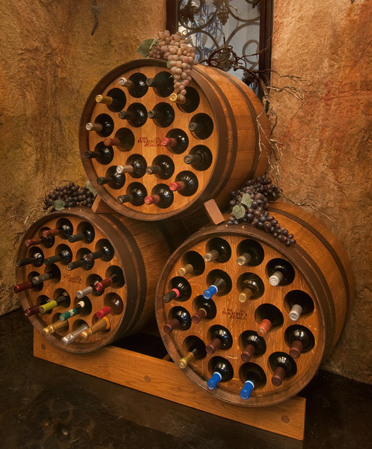 Stacked Wine RacksHalf Barrels Traditional Wine Racks san