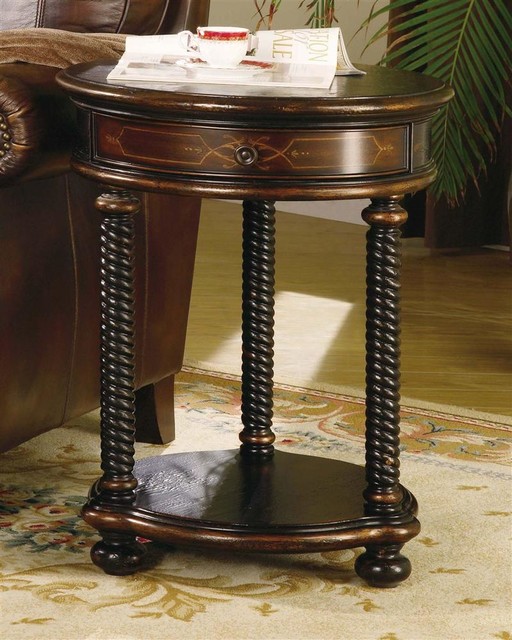 Westcott Round End Table w Drawer - Contemporary - Side Tables & End Tables