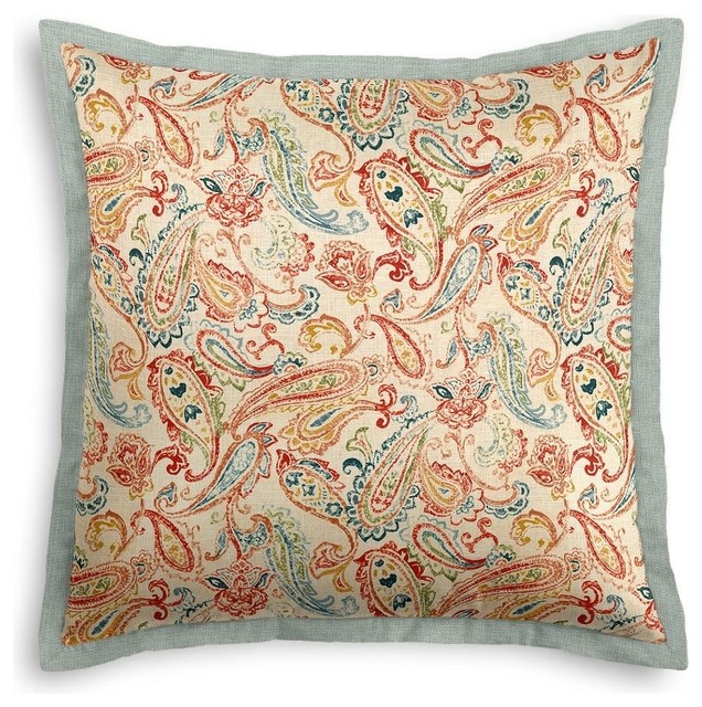 Multicolor Red Paisley Euro Sham Traditional Pillowcases And Shams