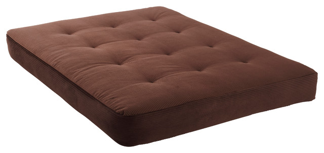 Verti coil hinged mattress suede chocolate contemporary ...