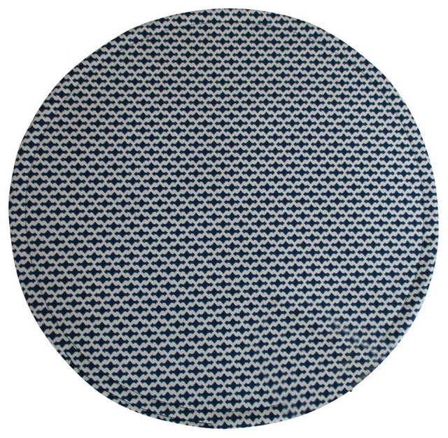 Round Placemat, Crisp Navy Traditional Placemats by Patricia Spratt for the Home