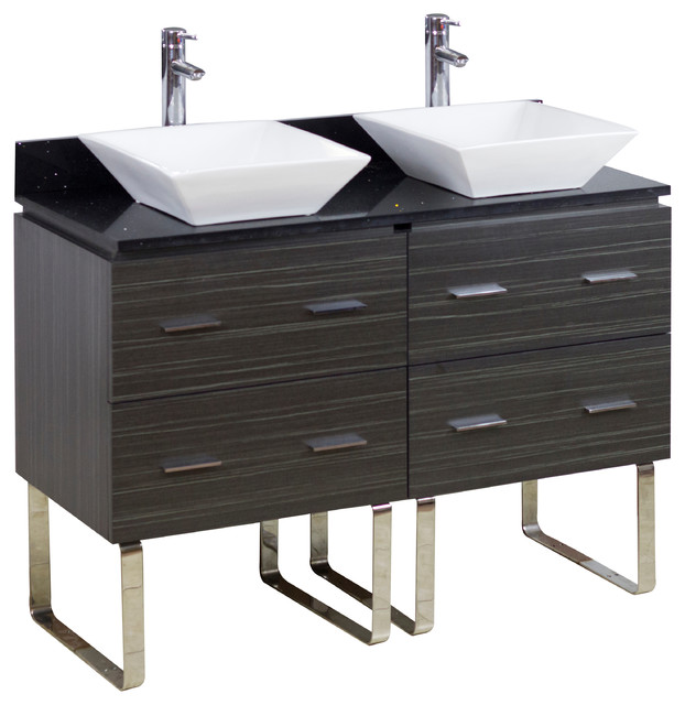 PlywoodMelamine Vanity Set, Dawn Grey, 48" Modern Bathroom Vanity