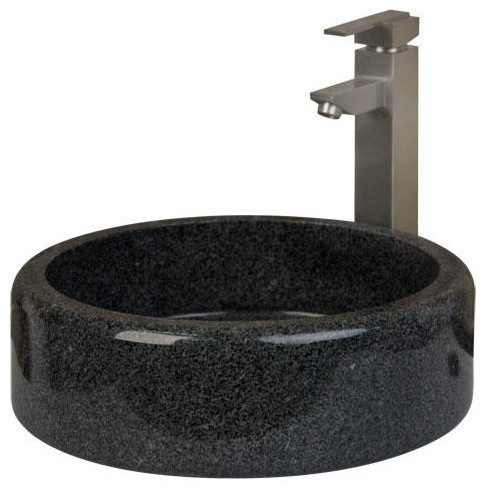... Polished Granite Vessel Sink with Flat Bottom modern-bathroom-sinks