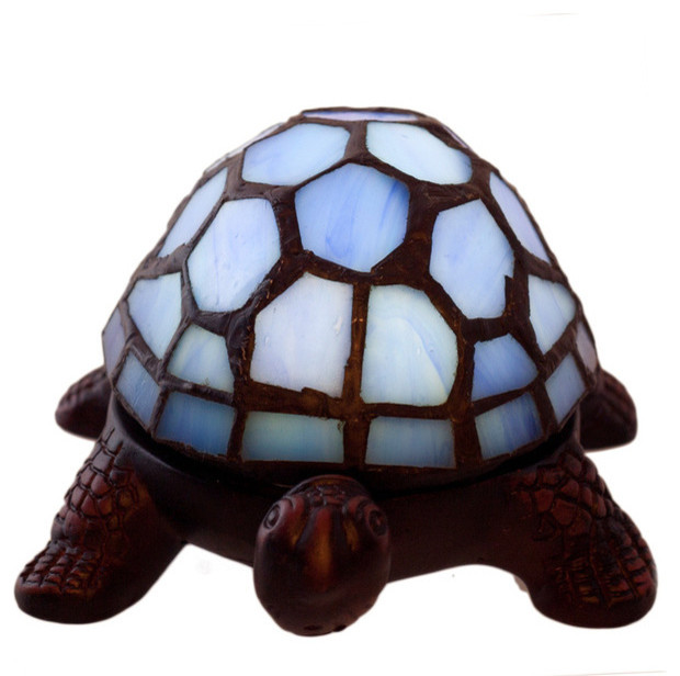 Stained Glass 2.5" Battery Operated Wireless Blue Turtle ...