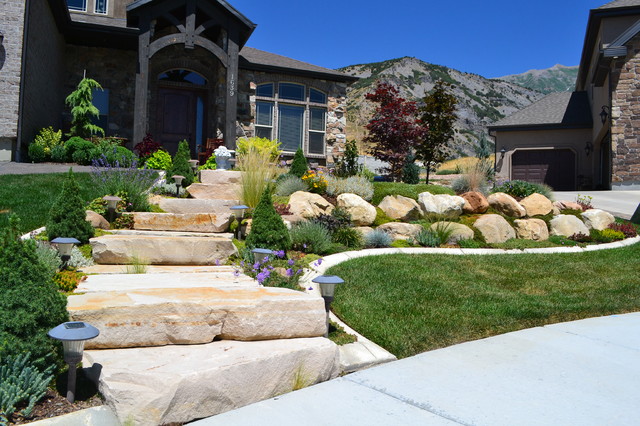 Boulder Mountain Stone Steps - Traditional - Landscape - salt lake city