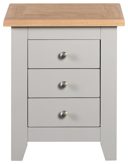 Chester Grey 3 Drawer Bedside Country Nightstands And Bedside