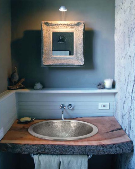LINKASINK OVAL BOTANICAL VESSEL / UNDERMOUNT / DROP IN BATH SINK PEWTER ...