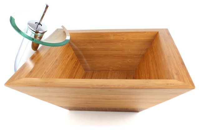 Guardian Countertop Vessel Sink, Bamboo, 16.75