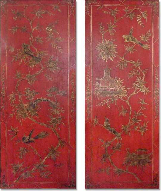 Chinoiserie Wall Panels Artwork los angeles by JK Studio