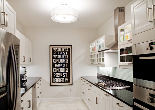 modern galley kitchen lighting