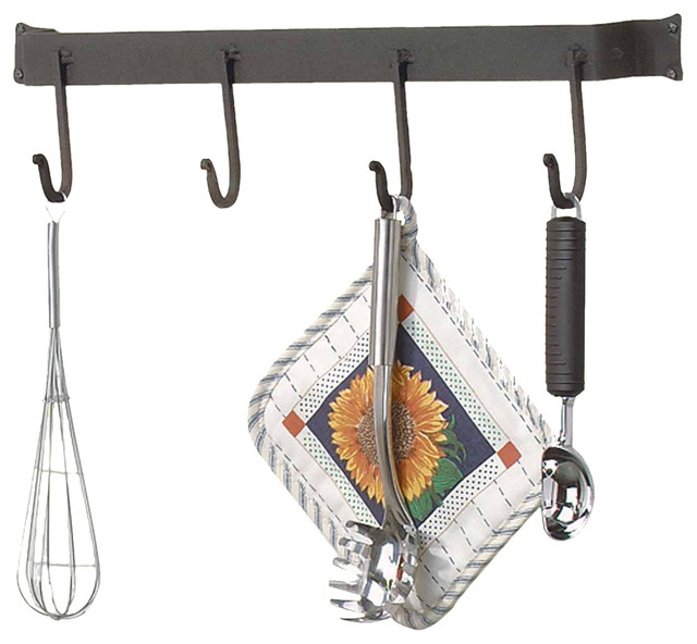 Wrought Iron Pot Rack, 4 Stationary Hooks Rustic Pot Racks And Accessories by The