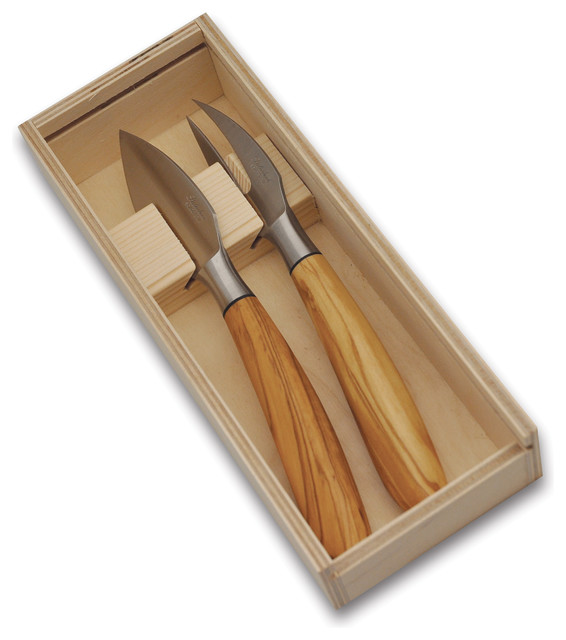 Cheese Knife and Fork Set Contemporary Cheese Knives by TUSCAN