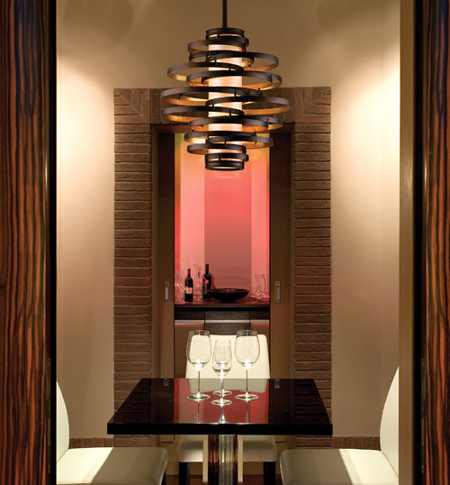 chandelier in dining room