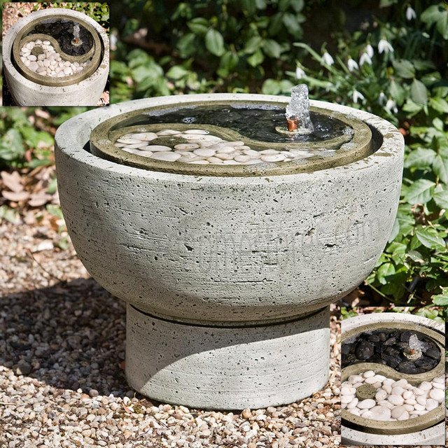Yin Yang Pot Garden Water Fountain Asian Outdoor Fountains And
