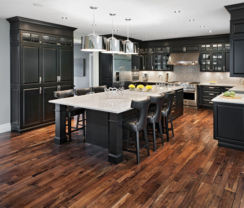 White Kitchen Cabinets Dark Kitchen With Black Kitchen Design Space Modern Small Kitchen Bright Wall Room Marble Walls Sleek Light Create Inspiration Stand Countertop Cabinetry Cabinets Black Bold Style Island